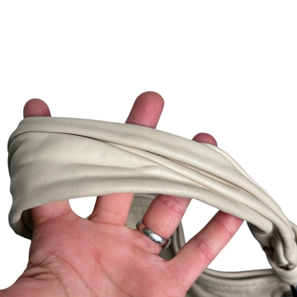 Coach Ivory Leather Pleated Top Handle Bag Cream 13411 - Picture 6 of 16